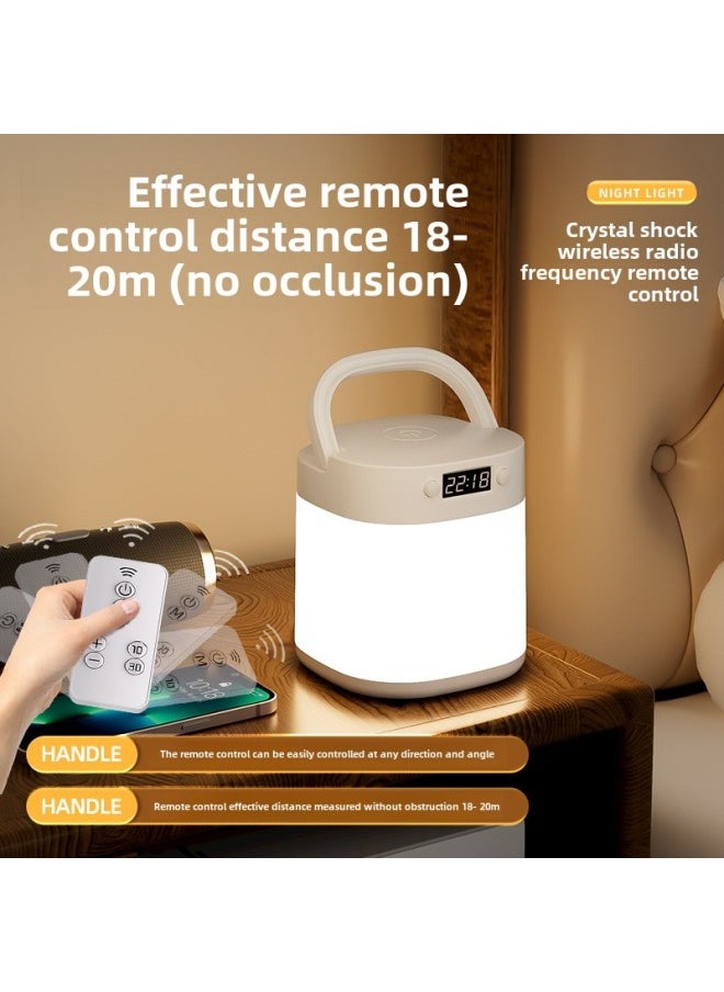 Generic - Rechargeable Bedside Nightlight Lighting With Clock Led Lamp Portable Desk Lamp Three-step Color Temperature Student Children Eye Protection-Light Color:Charging 4800 MA Three-color Light - Image 1