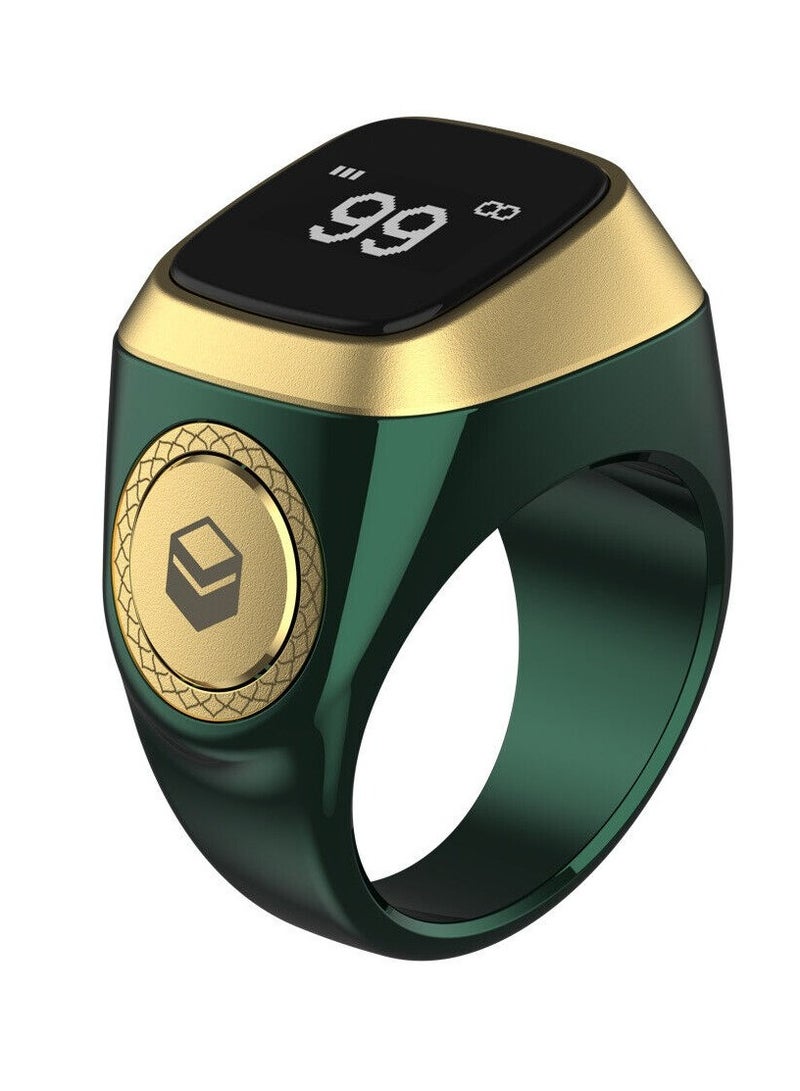 iQIBLA Iqibla Smart Tasbih Zikr Ring Muslim Prayer Prayer timing reminder OLED display Tasbih Counter Smart Ring Wearable Green 20mm USB  - Image 2