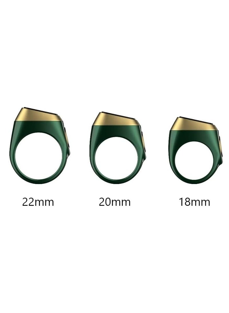 iQIBLA Iqibla Smart Tasbih Zikr Ring Muslim Prayer Prayer timing reminder OLED display Tasbih Counter Smart Ring Wearable Green 20mm USB  - Image 5