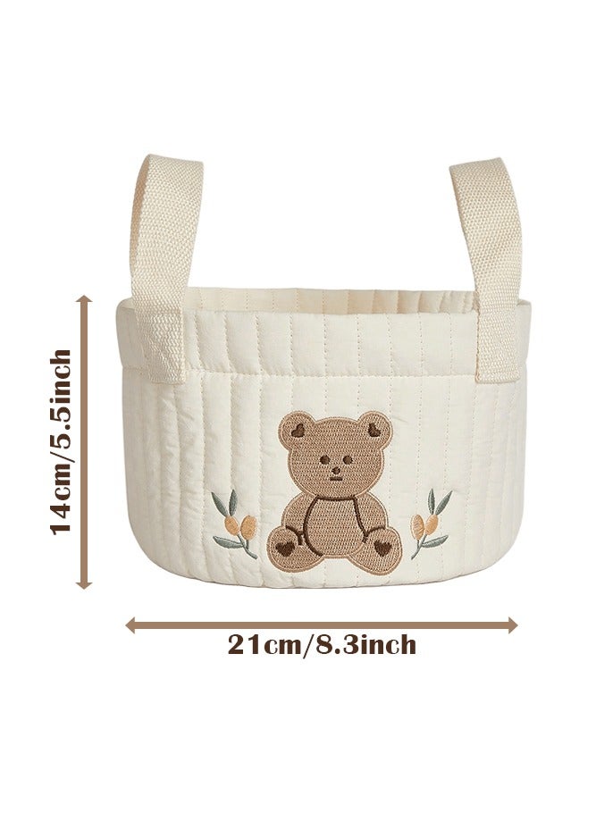 Bebiland Bear Embroidered Diaper Bag, Maternity Bag, Travel Diaper Tote, Multifunction Baby Bag for Mom  - Image 2