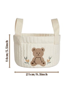 Bebiland Bear Embroidered Diaper Bag, Maternity Bag, Travel Diaper Tote, Multifunction Baby Bag for Mom  - Image 2