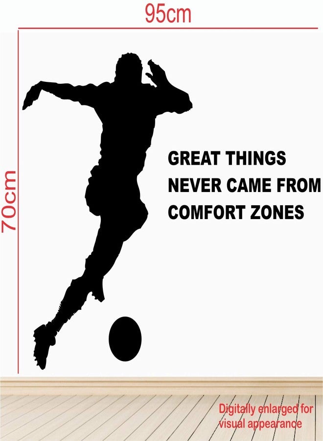 StickMe Football Shot Sports Motivational Wall Sticker – Inspirational Quote Vinyl Poster for Kids Room, Bedroom, Living Room & Office Decor | Multi-Colour Vinyl (95cm x 70cm) - Image 3