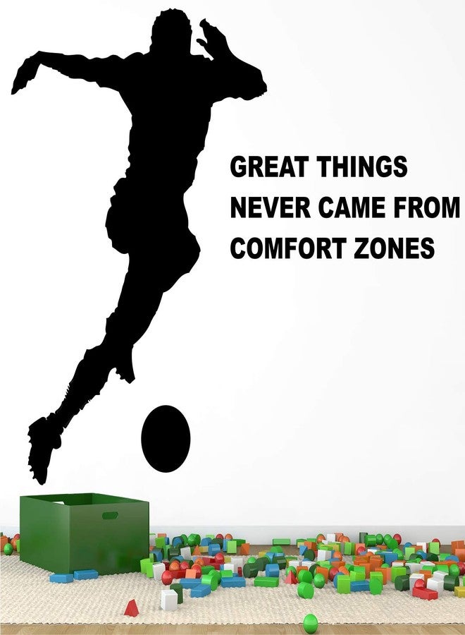 StickMe Football Shot Sports Motivational Wall Sticker – Inspirational Quote Vinyl Poster for Kids Room, Bedroom, Living Room & Office Decor | Multi-Colour Vinyl (95cm x 70cm) - Image 1