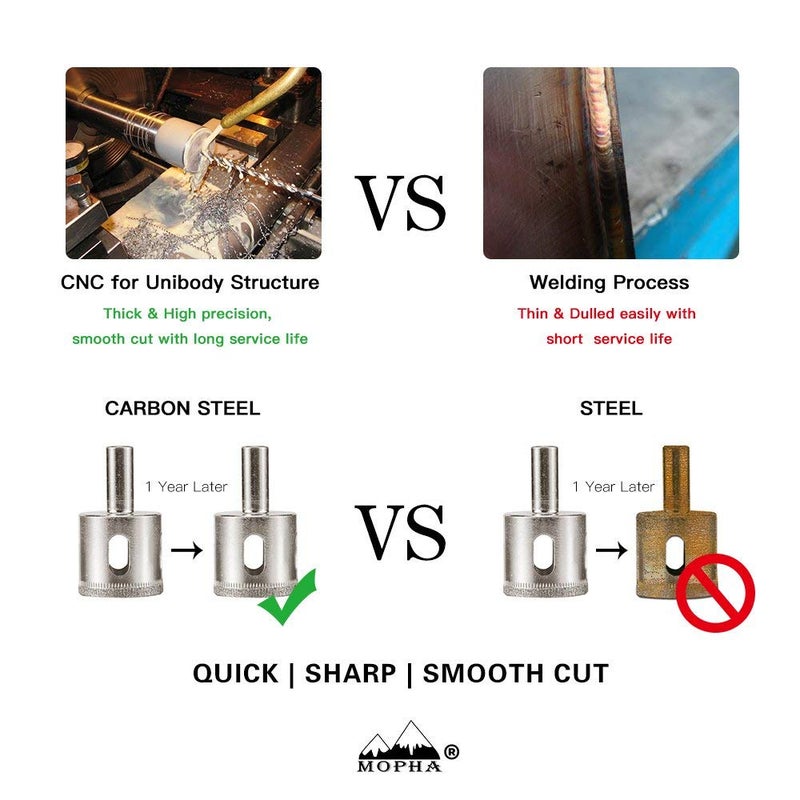 DIY Crafts Diamond Drill Bit Set Glass Tile Marble and Ceramic Hollow Core Extractor Remover Tool Set for Glass Ceramics Porcelain Ceramic Tile Marble Design No 3 13 Pcs - Image 5