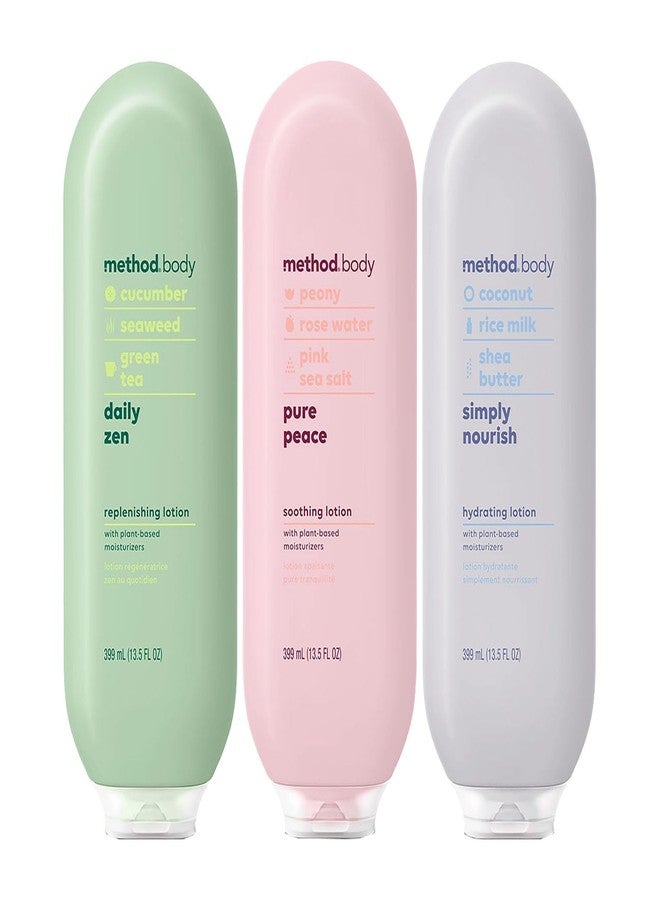 Method Daily Lotion, Daily Zen, Pure Peace, Simply Nourish, 13.5 Fl Oz Each (Variety Pack) - Image 1