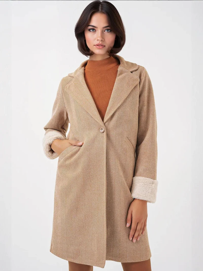 بيغ دارت معطف طويل بأزرار وجيوب من