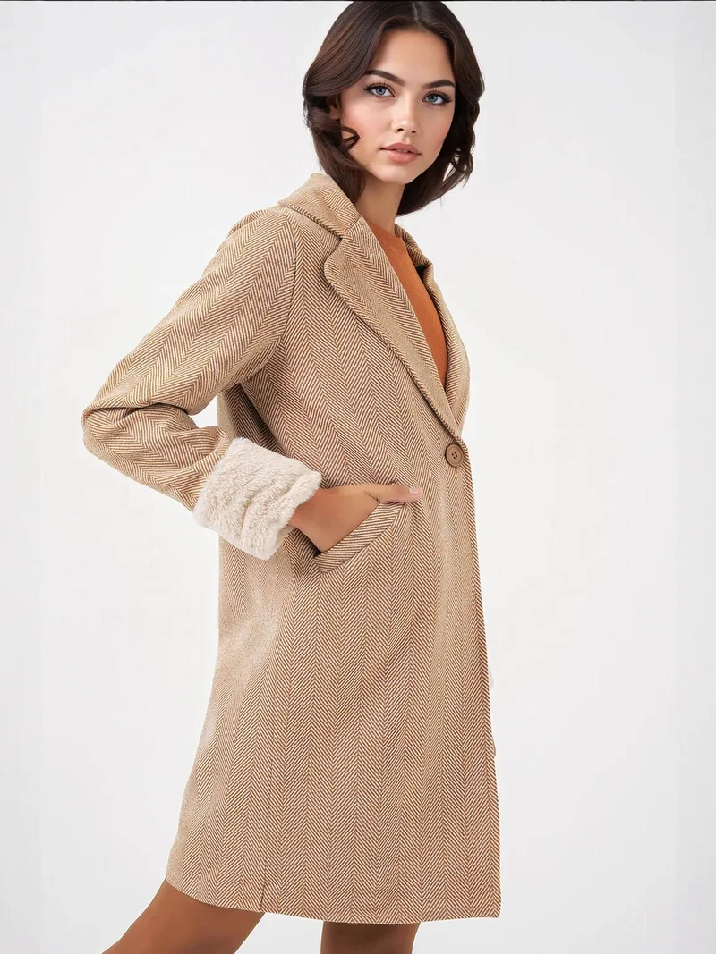 BIG DART BDART Buttoned Long Coat with Pockets