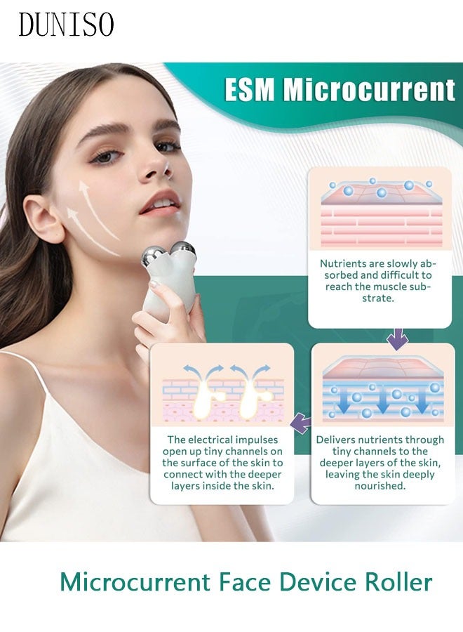 DUNISO Microcurrent Face Device Roller Lift The face and Tighten The Skin USB Mini microcurrent face Lift Skin Tightening Rejuvenation Spa for Facial Wrinkle Remover Toning - Image 3