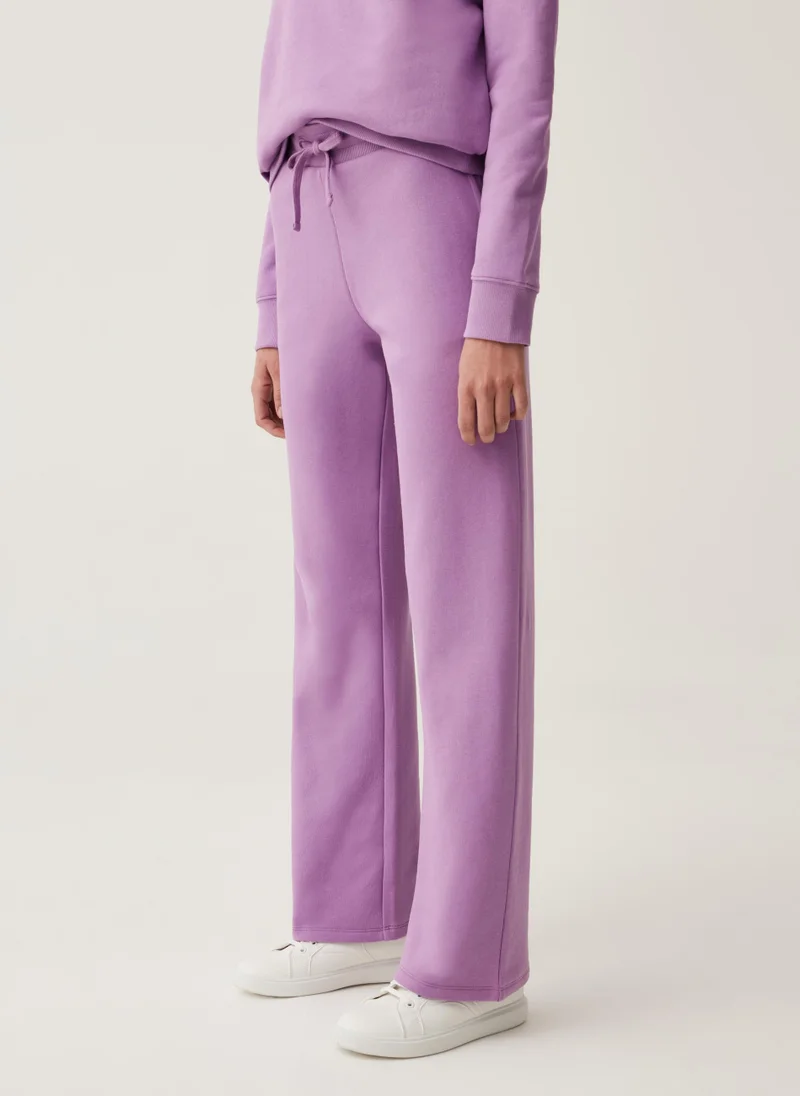 او في اس Straight-fit plush joggers with drawstring
