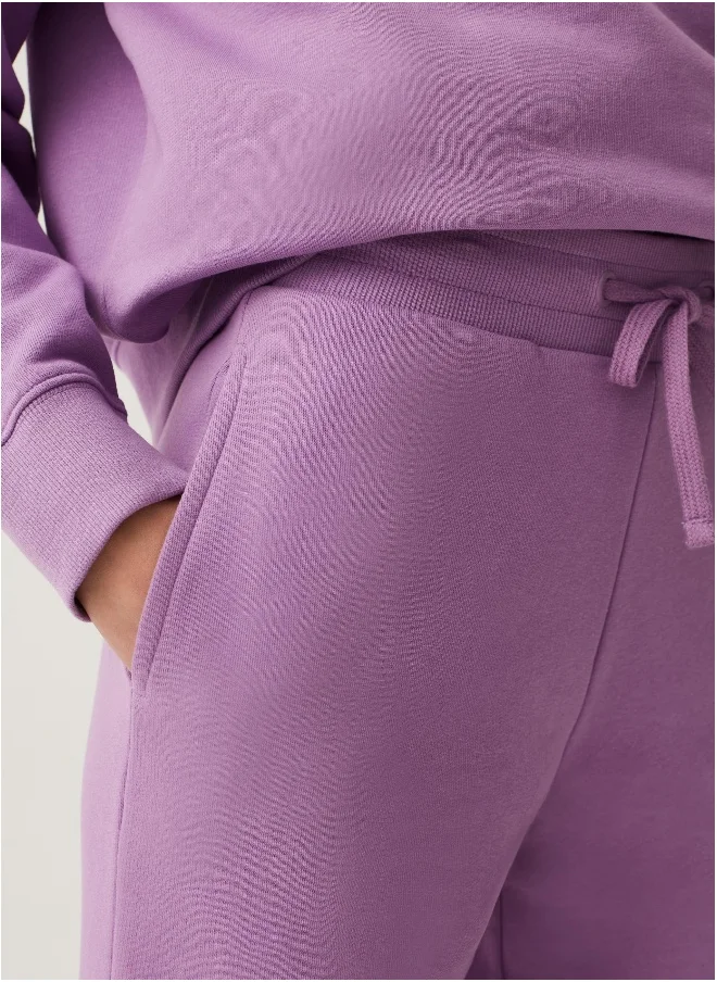 او في اس Straight-fit plush joggers with drawstring