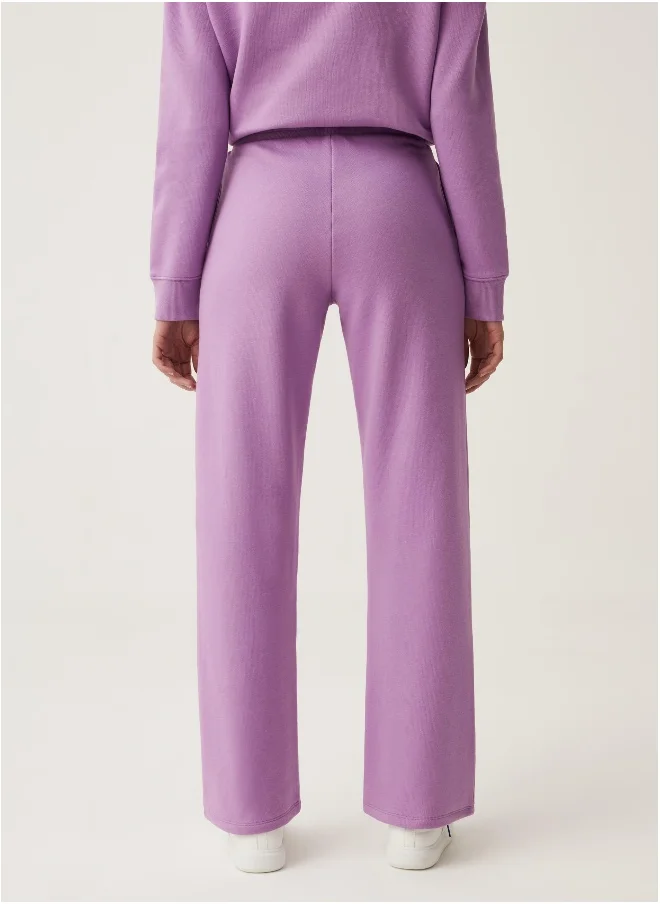 او في اس Straight-fit plush joggers with drawstring