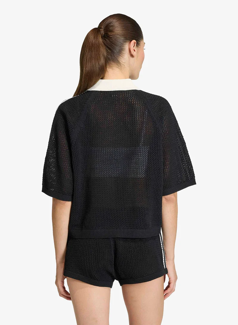 adidas Originals Knitted Crochet Polo