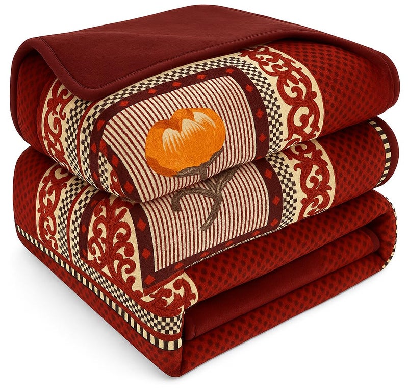 BSB HOME Super Soft Cloudy Printed Double Bed Mink Blanket for Mild Winter Heavy Winter, Single Ply (Layer) Blanket Warm Hot Cozy Lintfree 220 x 230 Cm – 2500 Grams (Classic Tulip Cream Panel Design) - Image 3