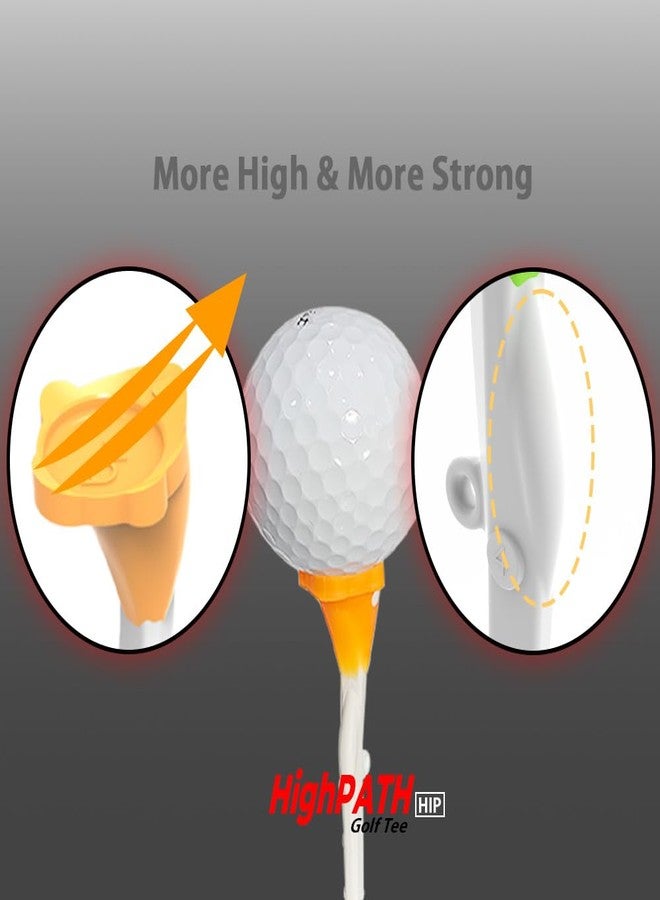 BIRDIE79 High Path Golf Tee Set – Upgraded Premium Adjustable Height Tees, 5° Launch Angle, Reduces Hooks & Slices, High Visibility, Stable 20mm Head (9 Pcs) - Image 4