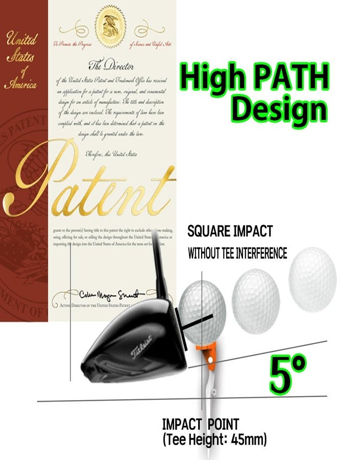 BIRDIE79 High Path Golf Tee Set – Upgraded Premium Adjustable Height Tees, 5° Launch Angle, Reduces Hooks & Slices, High Visibility, Stable 20mm Head (9 Pcs) - Image 2