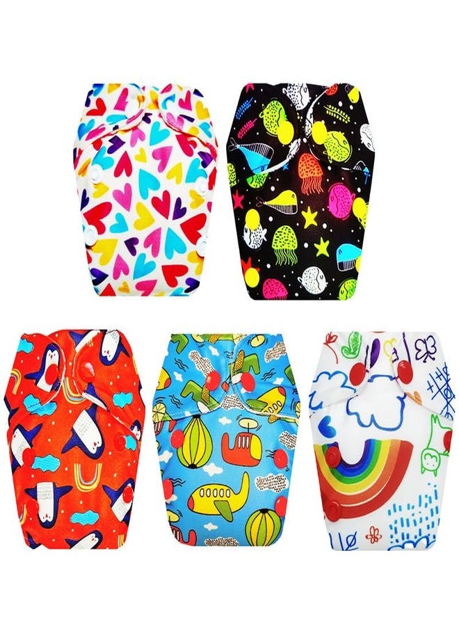 Dumbledo Premium Newborn Cloth Diaper with Integrated Soaker (Pack of 5) | Soft & Gentle | 6-Layer Absorbent Pad | Quick Dry | Worry-Free Diapering | 0 - 4 Months | Unisex Baby - Image 1