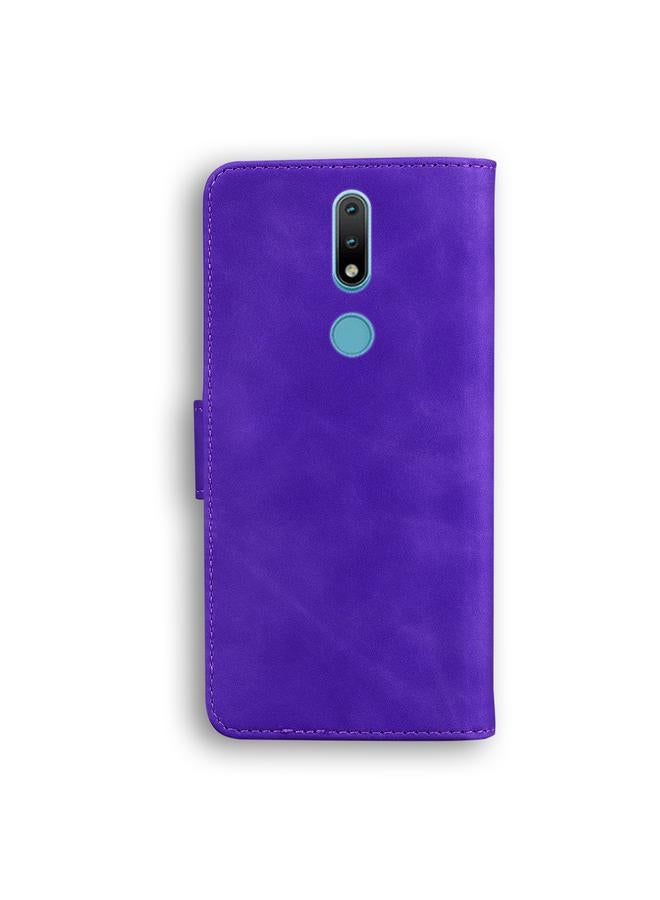 S-TOP Case For Nokia 2.4 Skin Feel Pure Color Flip Leather Phone Case - Image 3