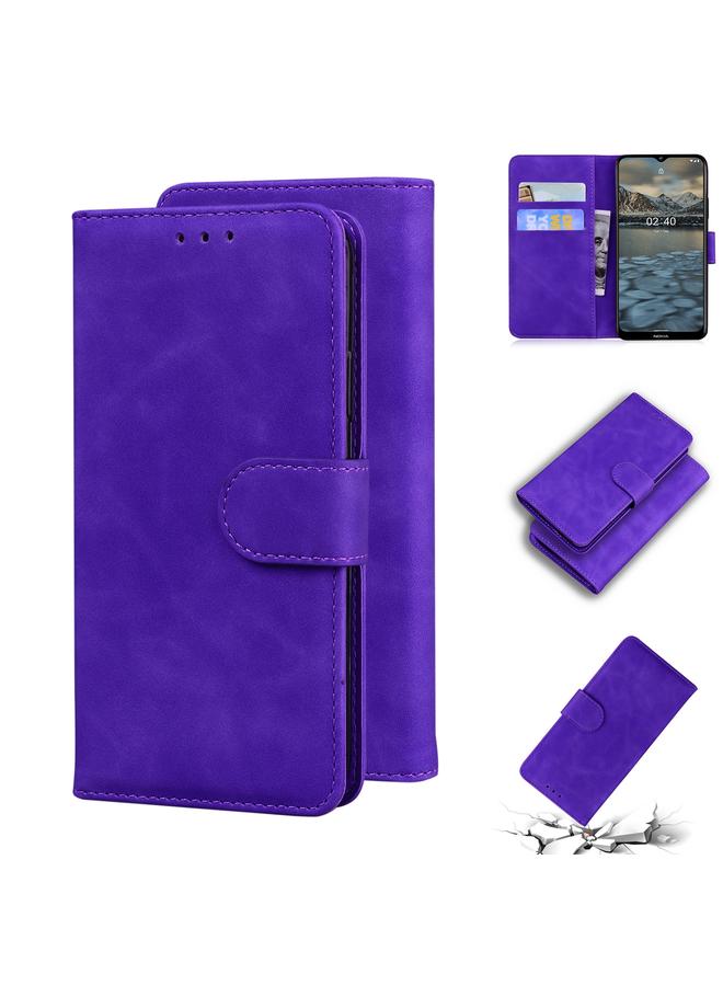 S-TOP Case For Nokia 2.4 Skin Feel Pure Color Flip Leather Phone Case - Image 1