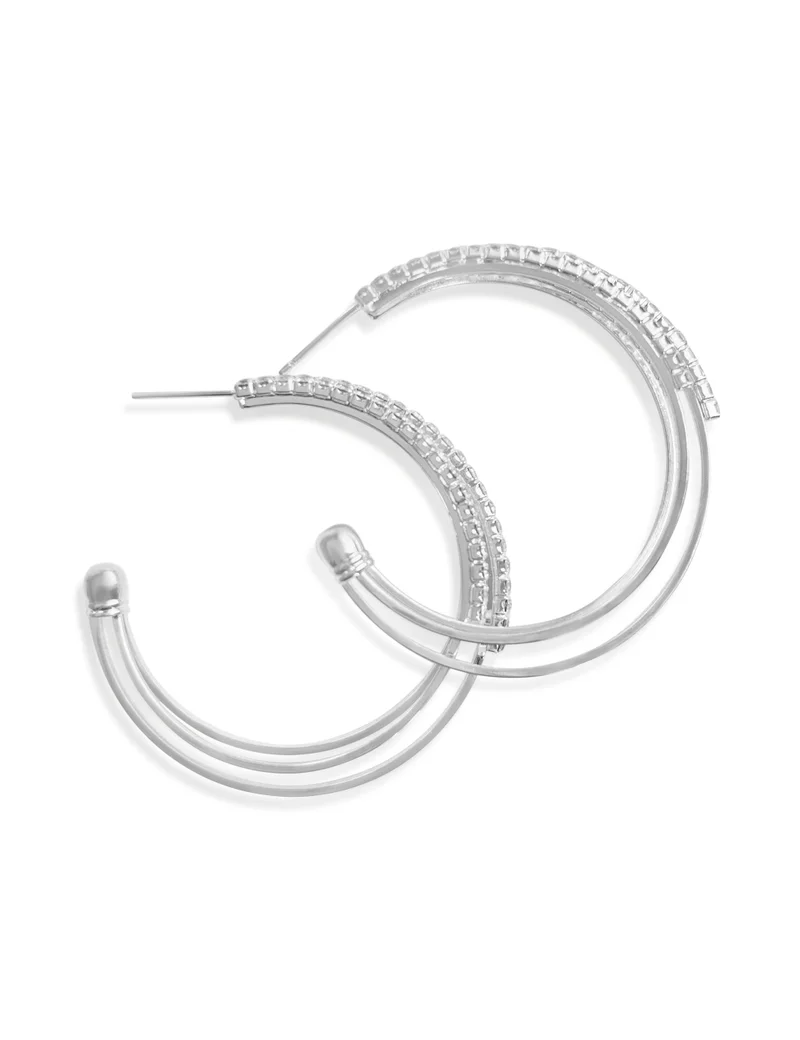 Hzmer Jewellery  The Harsha Crystal Studded Hoop Earrings for Women | Best Price UAE