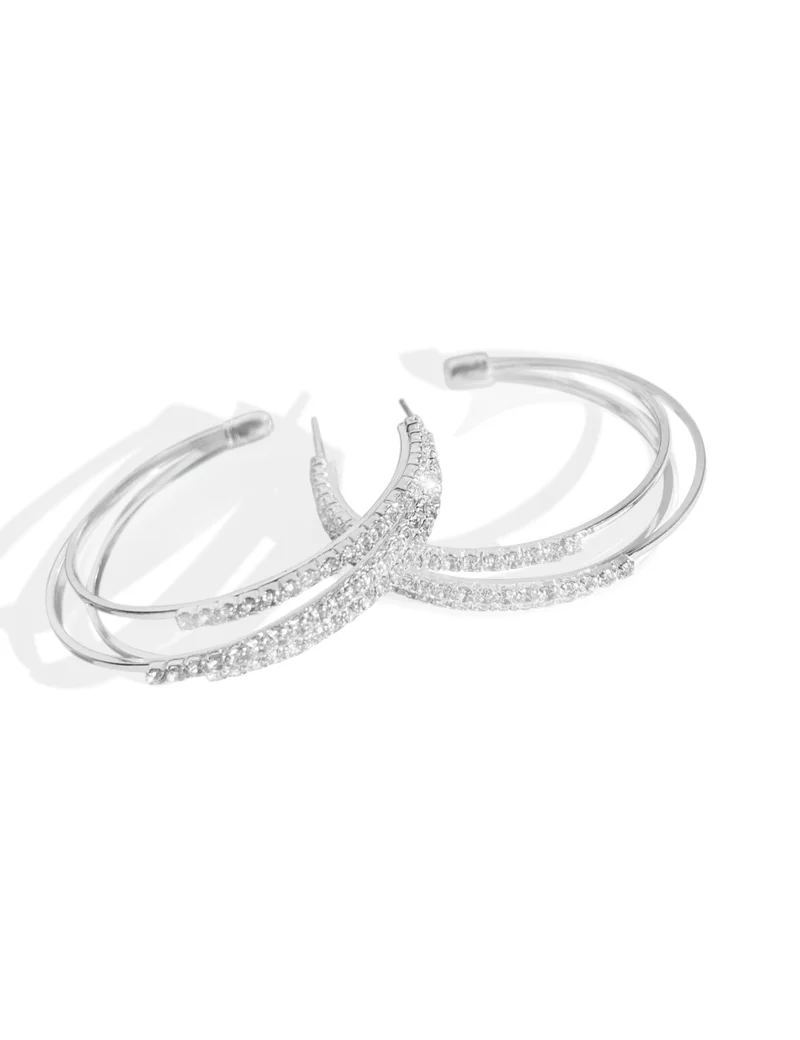 Hzmer Jewellery The Harsha Crystal Studded Hoop Earrings