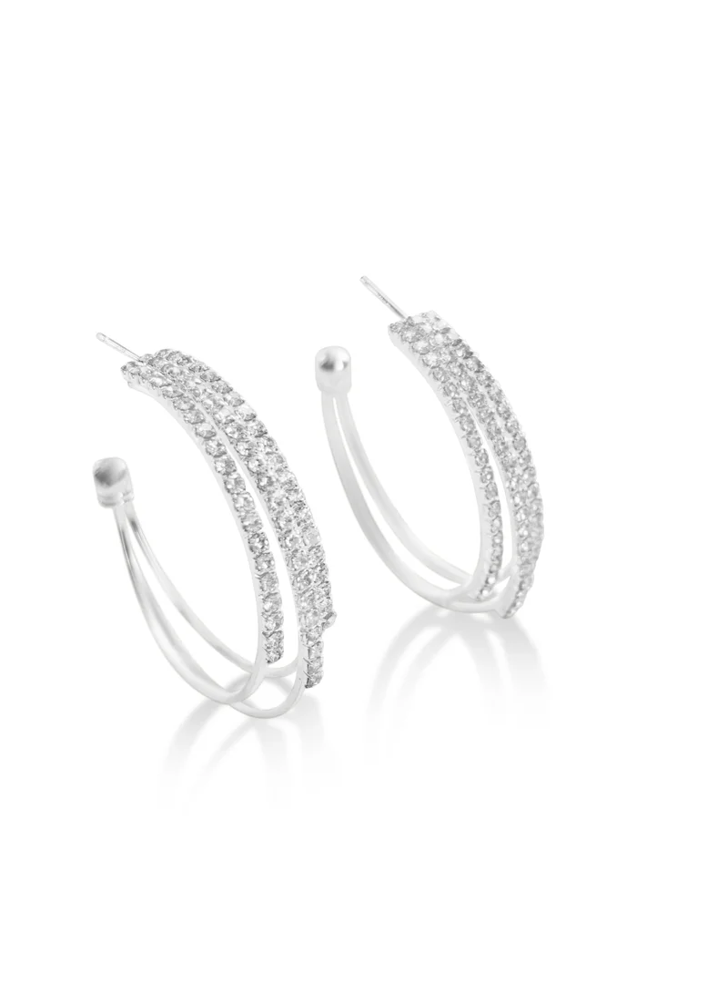 The Harsha Crystal Studded Hoop Earrings