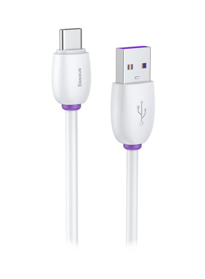 بيسوس كابل شحن سريع USB C بقدرة 40 وات وقدرة 5 أمبير من سلسلة لوب متوافق مع سامسونج S21 وS20 ونوت 20 و10 و9 وهواوي P30 وP20 لايت وميت 20 برو وP20 وإل جي G5 وG6 وشاومي مي 11 ألترا وA2 مي و9 وما إلى ذلك، بطول 1 متر أبيض/أرجواني - Image 1