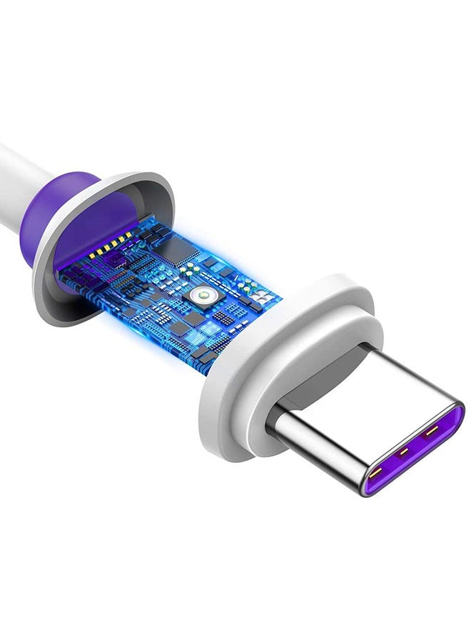 بيسوس كابل شحن سريع USB C بقدرة 40 وات وقدرة 5 أمبير من سلسلة لوب متوافق مع سامسونج S21 وS20 ونوت 20 و10 و9 وهواوي P30 وP20 لايت وميت 20 برو وP20 وإل جي G5 وG6 وشاومي مي 11 ألترا وA2 مي و9 وما إلى ذلك، بطول 1 متر أبيض/أرجواني - Image 5