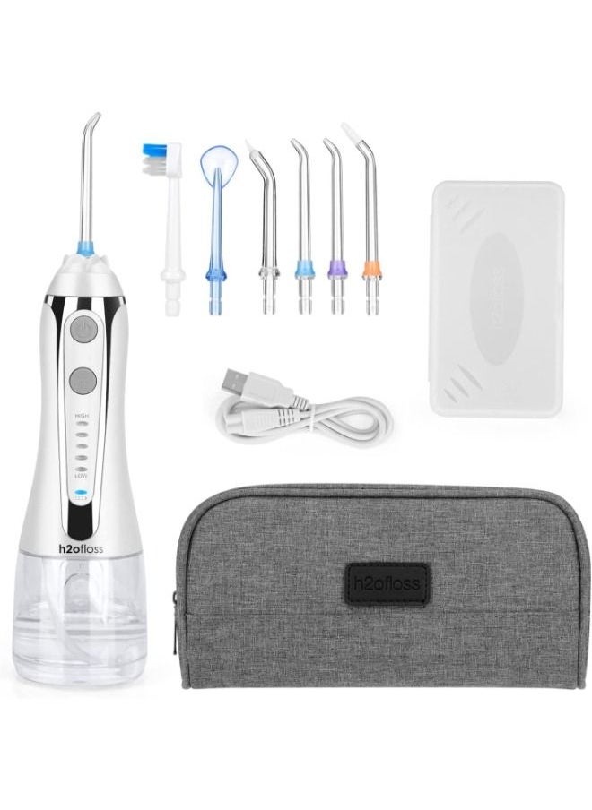 Generic - (white) - H2ofloss Cordless Water Flosser with 30 Days Battery Life, Premium Water Floss for Teeth, Portable Dental Flosser in 5 Modes, Gravity Ball for Upside Down Use, 300ml Water Tank - Image 1