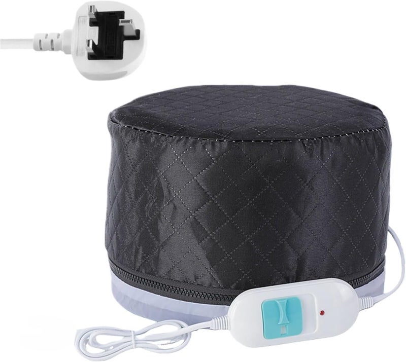 Lullaxx Hair Steam Treatment Cap, Thermotherapy Beauty Steam SPA Cap, Suitable for Natural Home Thermotherapy Oily Hair Care - Deep Care (Black) - Image 1