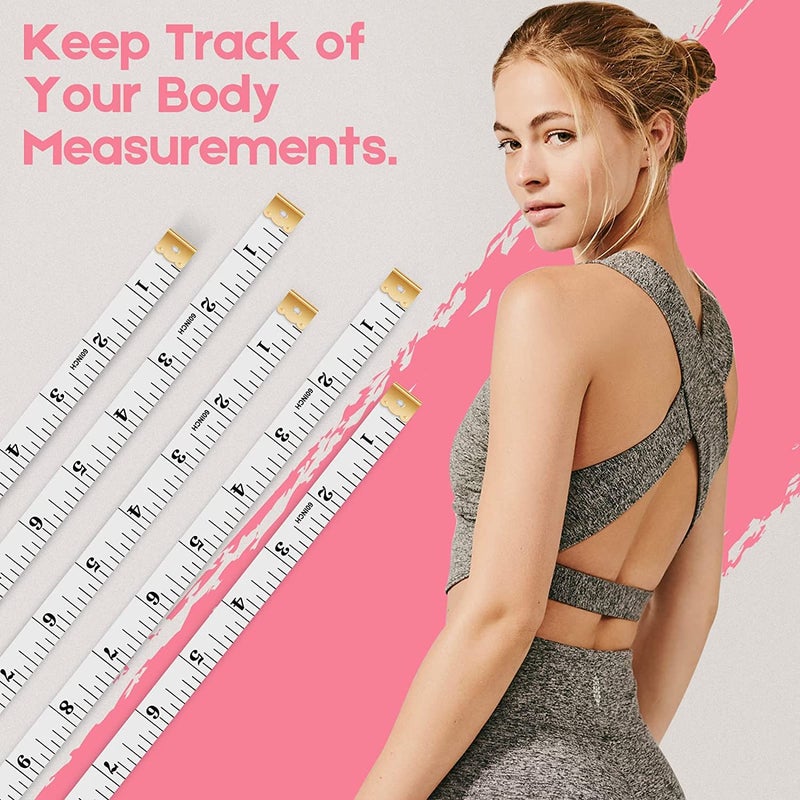 iBayam Tape Measure iBayam Measuring Tape for Body Weight Loss Fabric Sewing Tailor Cloth Vinyl Measurement Craft Supplies 60Inch Soft Double Scale Ruler 24Pack White - Image 3