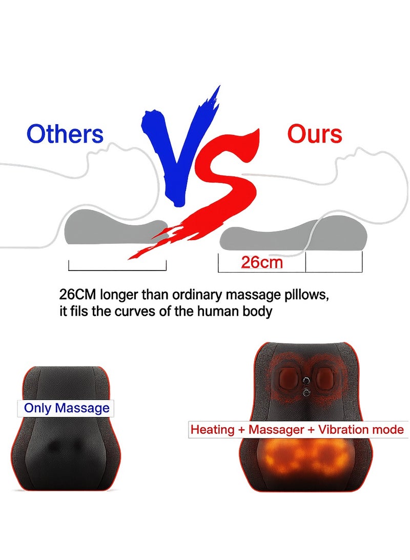 Y&D Back Massager Electric Massage Pillow Vibration Cushion 3D Head Deep Shiatsu Kneading for Muscle Pain Body Shoulder Neck Leg Heated Massage Home Office Use - Image 5