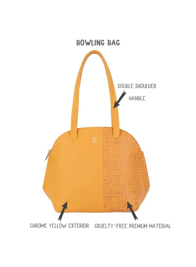 Baggit Baggit Women Yellow Bowling Handbag Medium Size | Ladies Stylish Casual Purse Bag