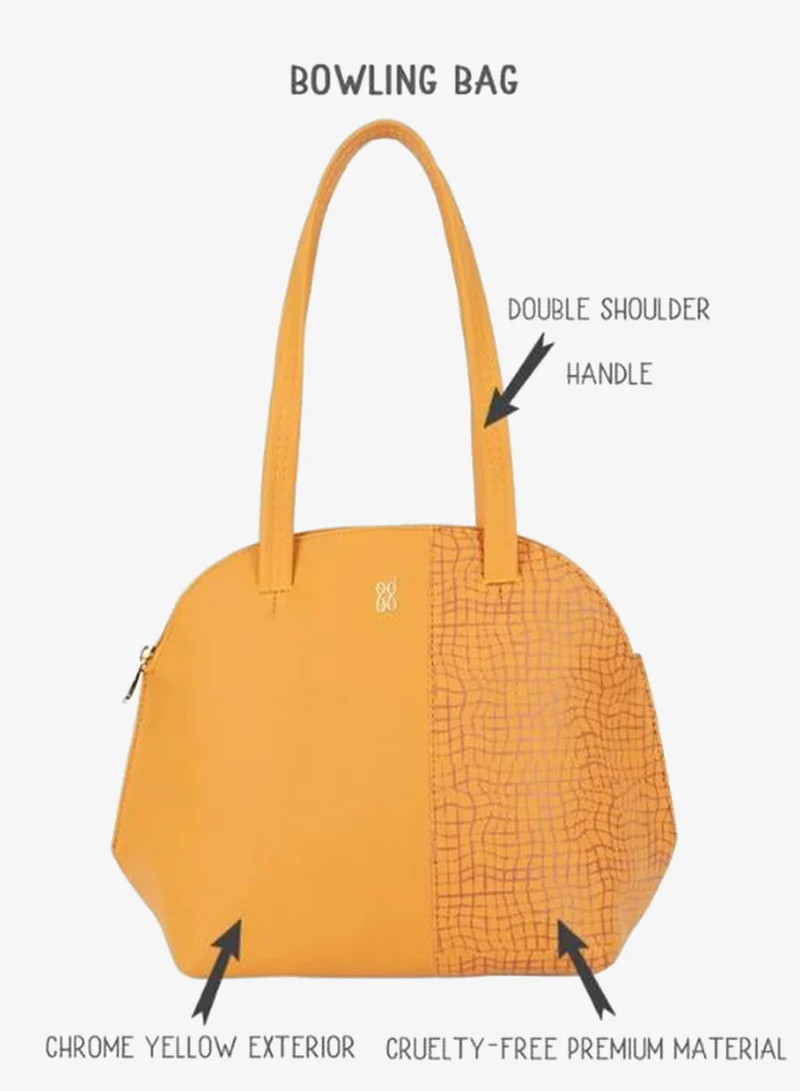 باجيت حقيبة يد نسائية صفراء متوسطة الحجم بتصميم بولينج | حقيبة يد أنيقة وعملية للسيدات