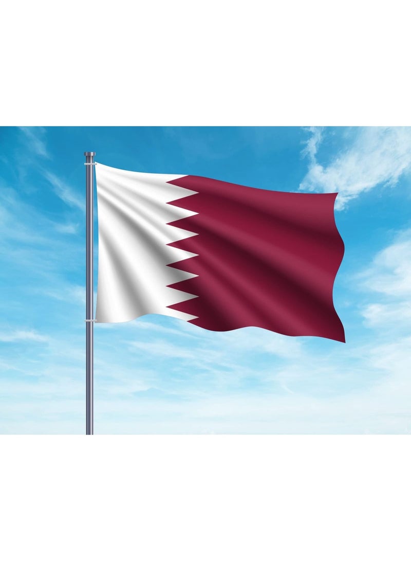 ARS Qatar Flag - Heavy-Duty 210D Satin, Single -Sided  Qatar Flag for Outdoor/Indoor, Fade Resistant, Flag Day, And Home-Polyester, Sport Day, FIFA Cup-Size Available - Image 1