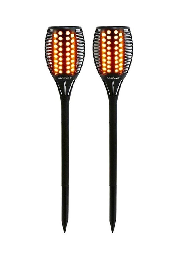 2-Piece Solar Flickering Flames Torches Lights Orange/Black - Image 1