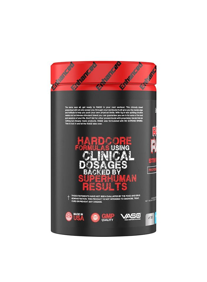 ENHANCED RAMYS RAGE STIM RELOADED  PRE-WORKOUT BLUE RASPBERRY 30 SERVINGS - Image 3