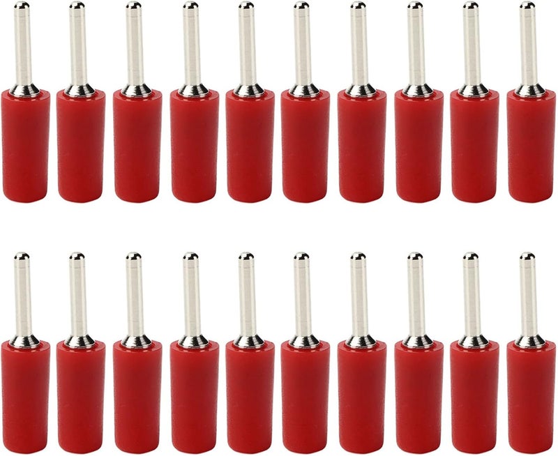 Red 2mm Brass Banana Plugs 20Pcs Straight Pin Male Connector For Panel Socket Test Lead - Image 1
