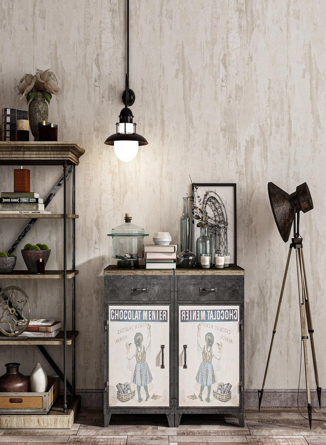 HelloWall Thick Beige Concrete Wallpaper Peel and Stick Beige Contact Paper for Bedroom Removable Cement Wallpaper Self Adhesive Vinyl Faux Concrete Contact Paper for Walls Kitchen Farmhouse 17.7"x80" - Image 3