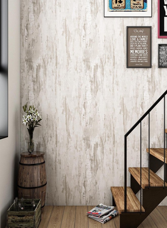 HelloWall Thick Beige Concrete Wallpaper Peel and Stick Beige Contact Paper for Bedroom Removable Cement Wallpaper Self Adhesive Vinyl Faux Concrete Contact Paper for Walls Kitchen Farmhouse 17.7"x80" - Image 2