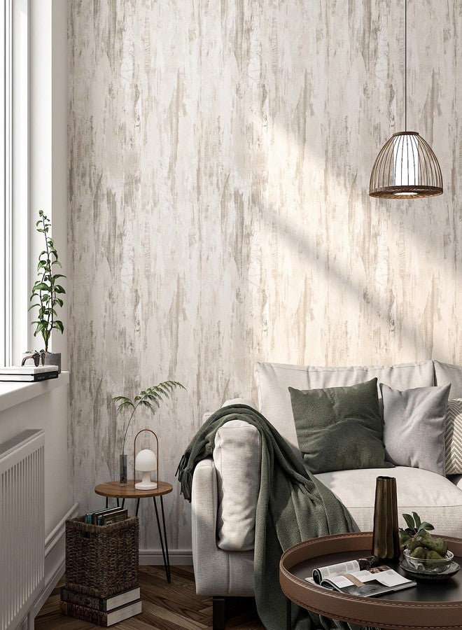 HelloWall Thick Beige Concrete Wallpaper Peel and Stick Beige Contact Paper for Bedroom Removable Cement Wallpaper Self Adhesive Vinyl Faux Concrete Contact Paper for Walls Kitchen Farmhouse 17.7"x80" - Image 1