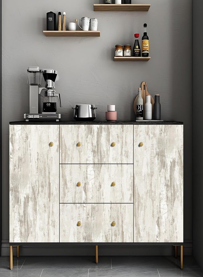 HelloWall Thick Beige Concrete Wallpaper Peel and Stick Beige Contact Paper for Bedroom Removable Cement Wallpaper Self Adhesive Vinyl Faux Concrete Contact Paper for Walls Kitchen Farmhouse 17.7"x80" - Image 4