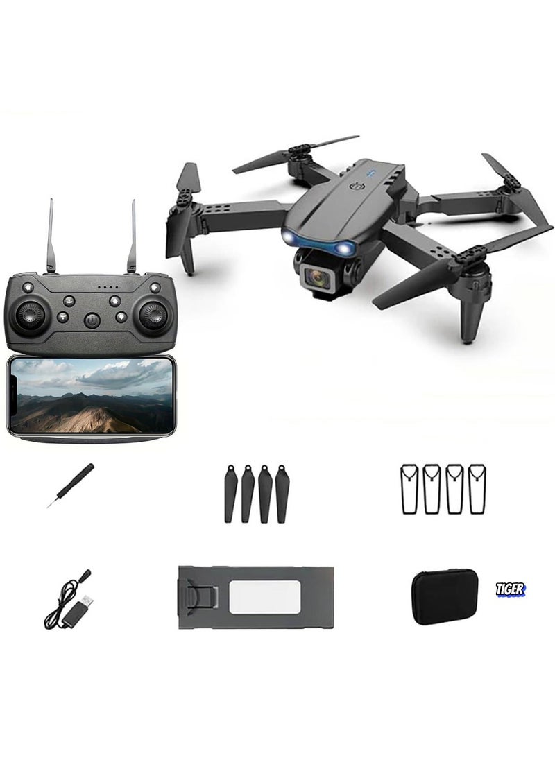 TIGER E99 Drone with Camera – Foldable RC Quadcopter for Beginners, Remote Control Drone Toys, Indoor & Outdoor Use, Affordable UAV, Perfect Men's Gift for Christmas, Halloween, and Thanksgiving  - Image 2