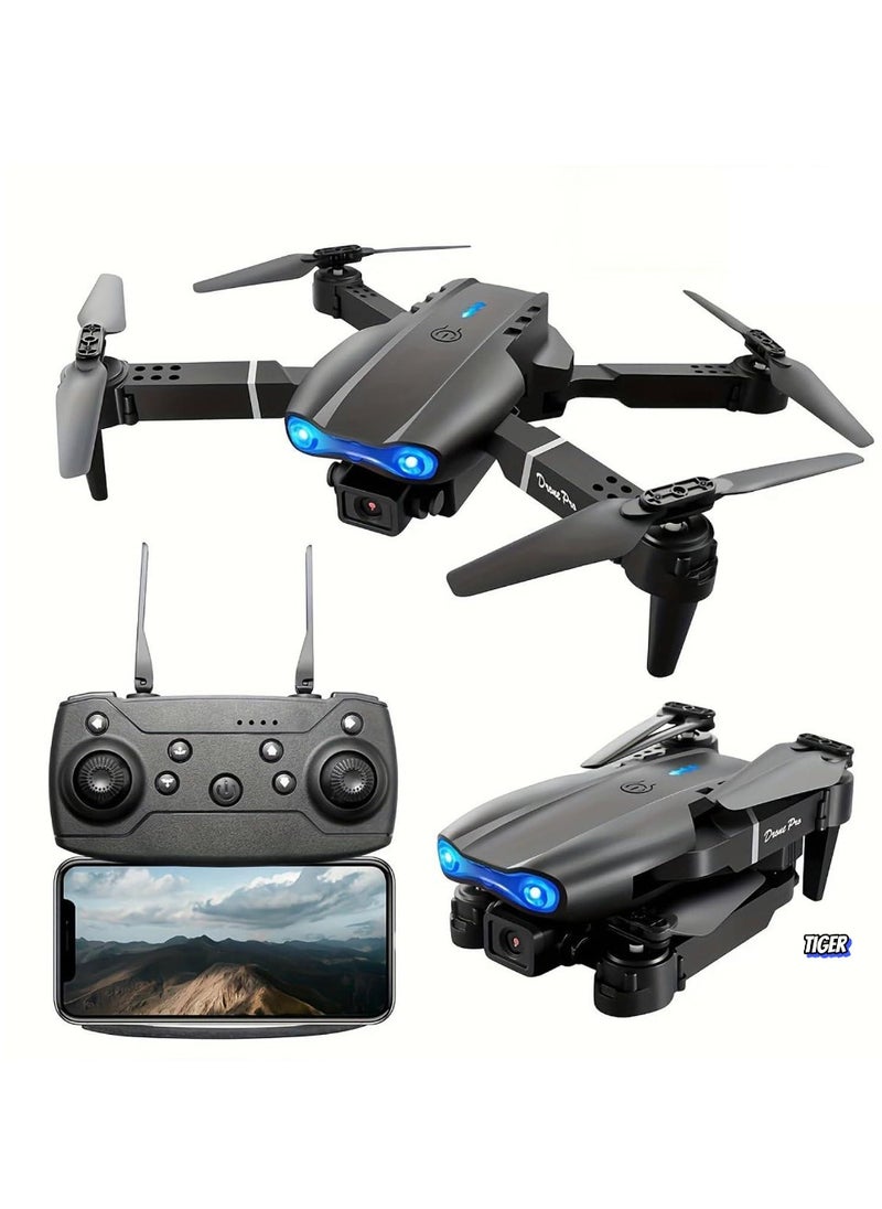 TIGER E99 Drone with Camera – Foldable RC Quadcopter for Beginners, Remote Control Drone Toys, Indoor & Outdoor Use, Affordable UAV, Perfect Men's Gift for Christmas, Halloween, and Thanksgiving  - Image 1