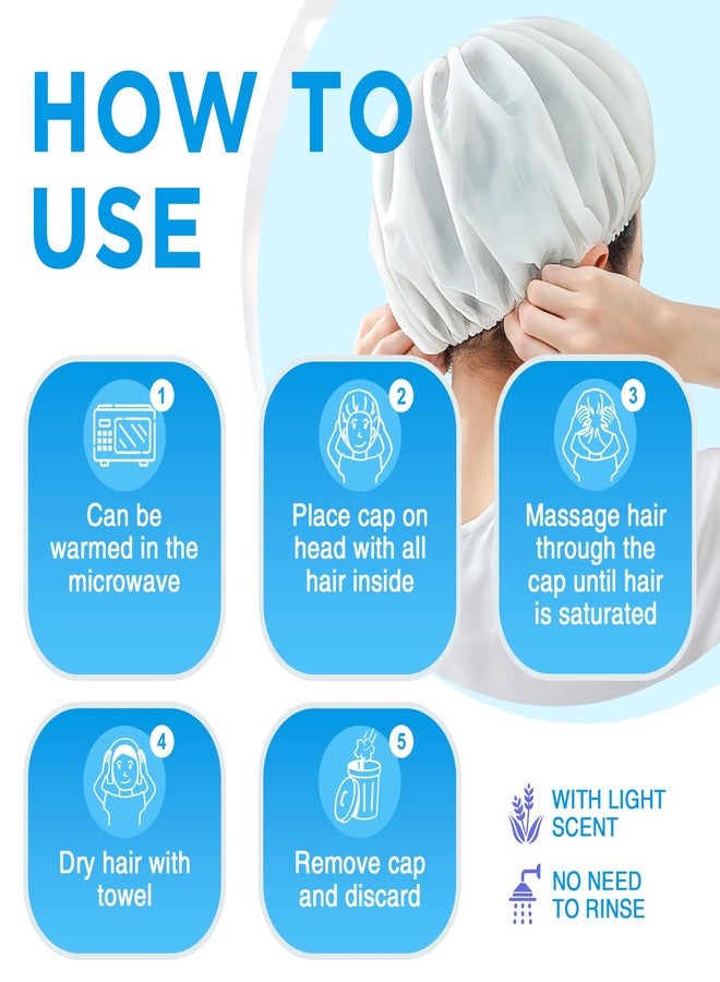 OK TAPE No Water Shampoo Caps (6 Pack) 3 Scents, Rinse Free Shower Cap for Elderly, After Surgery, Camping, Shampoo and Conditioner Hair Wash Cap (Lavender, Verbena and Cucumber Scents) - Image 4
