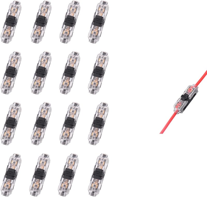 Brightfour Low Voltage Wire Connectors, Solderless Wire Tap Connectors (2 Way 1 Pin 16 Pack) - Image 1