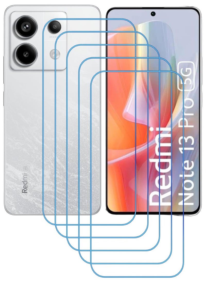 ACLIX 5 Pieces Antistatic ESD Dustproof Premium Quality High Definition Clear Tempered Glass Screen Protector Designed For Xiaomi Redmi Note 13  Pro - Image 1