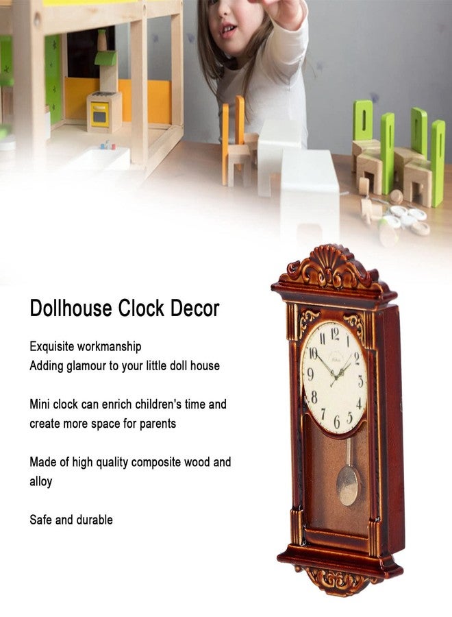 Evonecy Dollhouse Miniature Clock, Delicate Carving 1:12 Scale Wall Clock for Doll House Decoration - Image 3