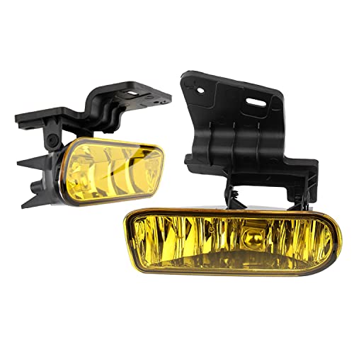 IRONTEK Amber Lens Fog Lights Fits for Chevrolet 9902 Silverado 1500 2500 0002 Silverado 3500 0006 Suburban 0006 Tahoe 1 Pair Driving Bumper Fog Lamp Assembly