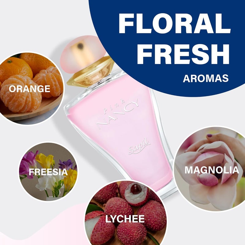 Sapil Nancy Pink Eau De Parfum 50ml - Floral Fresh Fragrance with Freesia and Litchi - Image 4