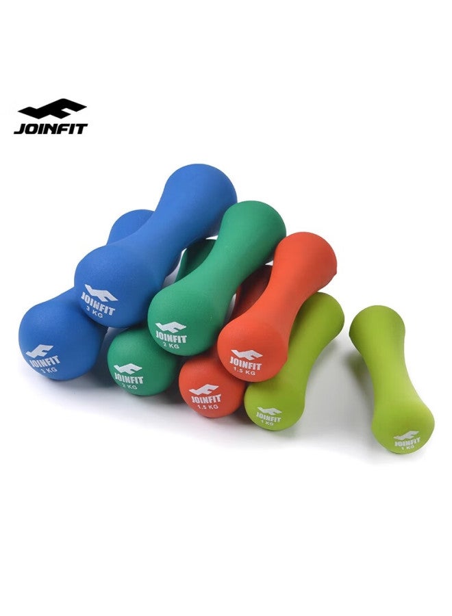 Joinfit Colored Powder-coated Dumbbell Set For Women's Home Fitness And Body Shaping, 1.5kg Pair, Orange - Image 4